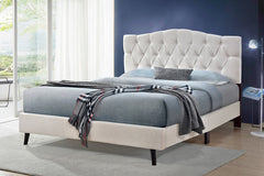 Sarah Beige Fabric Platform Bed