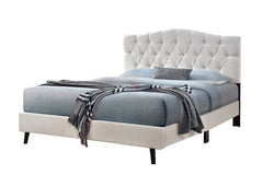 Sarah Beige Fabric Platform Bed