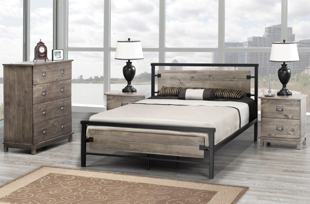 T-2339G Distressed Grey Wood Bedroom Collection