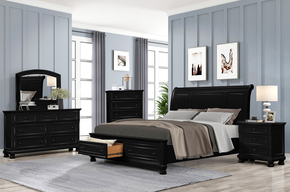 T-Charley Wood Platform Bed w/ Storage Drawers