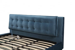 ZX-363 - Teal Fabric Tufted Platform Bed