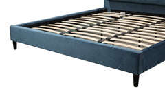 ZX-363 - Teal Fabric Tufted Platform Bed