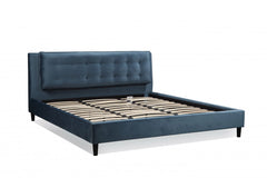 ZX-363 - Teal Fabric Tufted Platform Bed