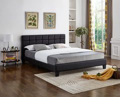 IF-5420 Black PU Padded Platform Bed