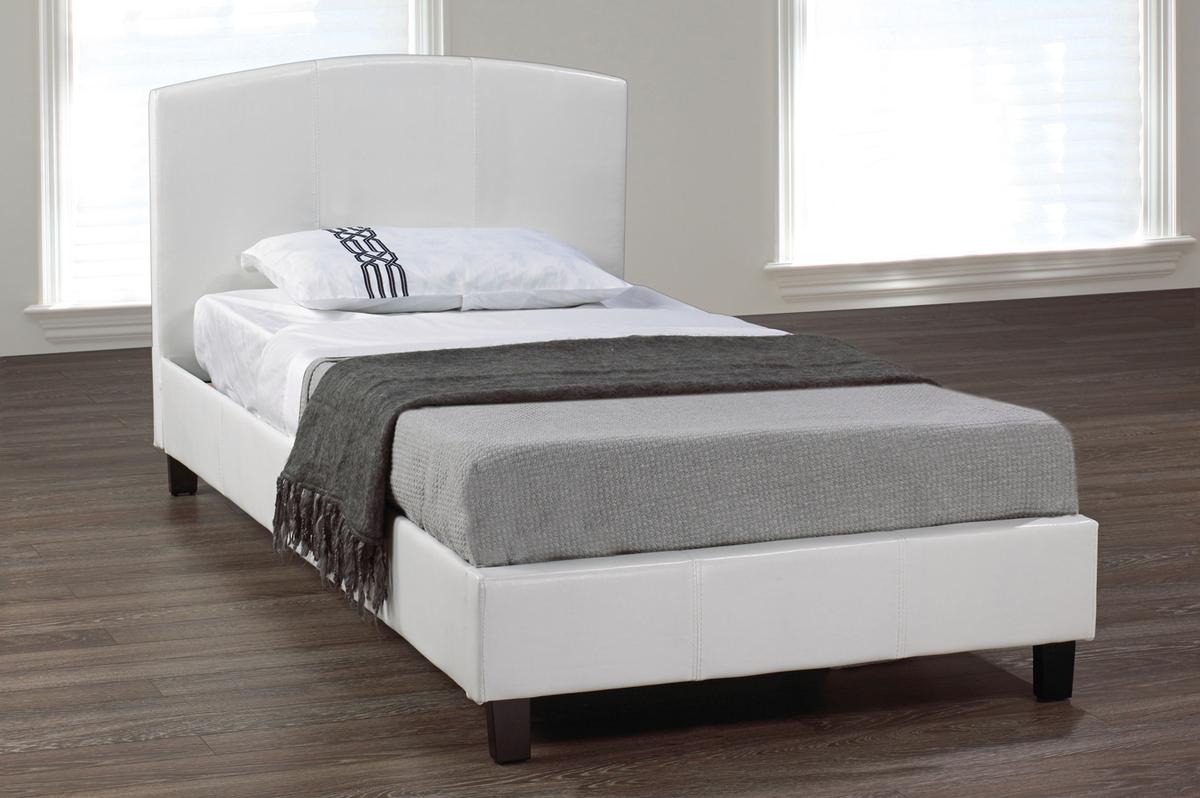 IF-133W White PU Platform Bed