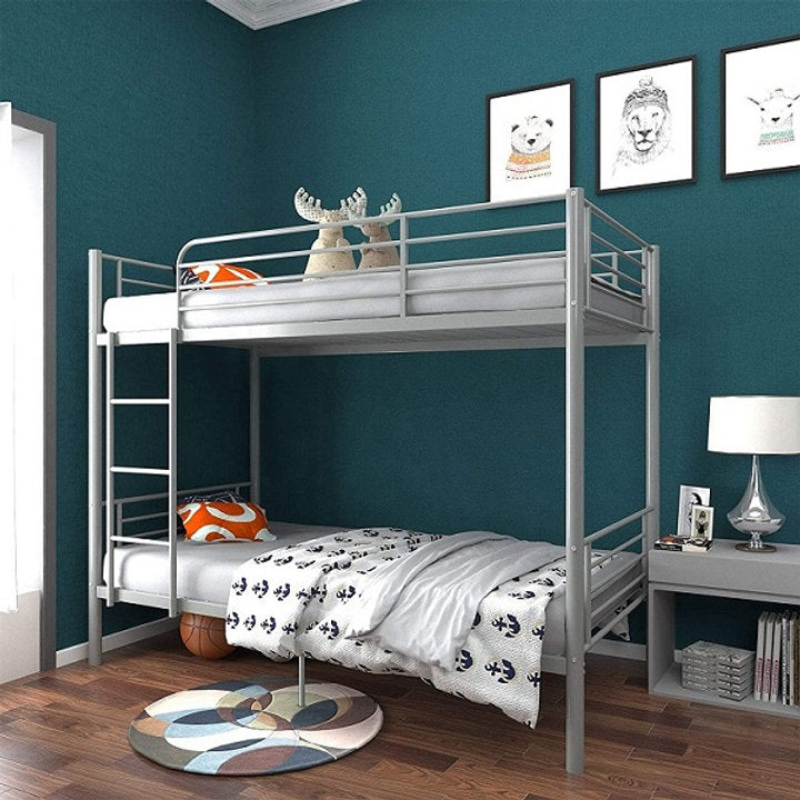 B-542 Grey Metal Bunk Bed (Twin/Twin)