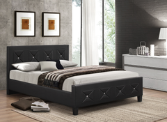 IF-177 Black PU Platform Bed w/ Jewels