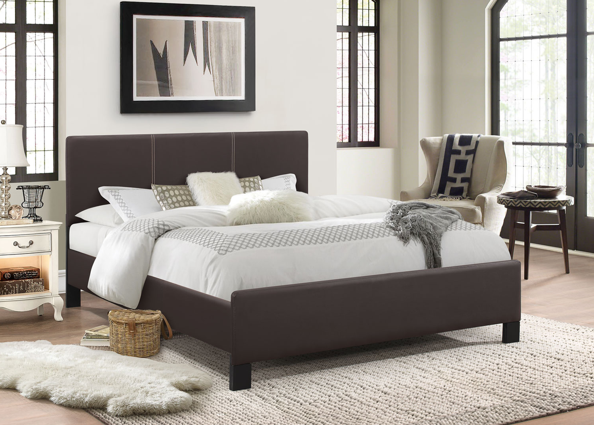 IF-173 Espresso PU Platform Bed