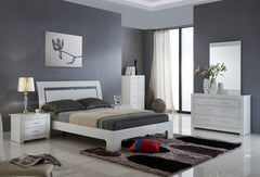 IF-Lily Wood Platform Bed w/ Lacquer Finish