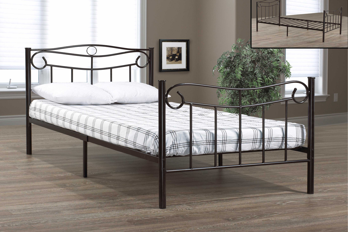 IF-151 Black Metal Steel Platform Bed