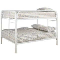 T-2830W White Metal Bunk Bed (Full/Full)