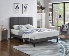 IF-5361 Grey PU Adjustable Headboard Platform Bed