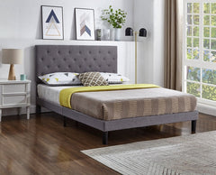 IF-5383 Grey Fabric Adjustable Headboard Platform Bed