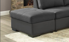 Soho Dark Grey Fabric Sofa Bed Sectional w/ Storage Ottoman