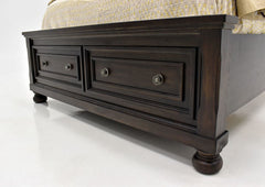 Baltimore Charcoal Wood Bed Frame w/ Storage Drawers